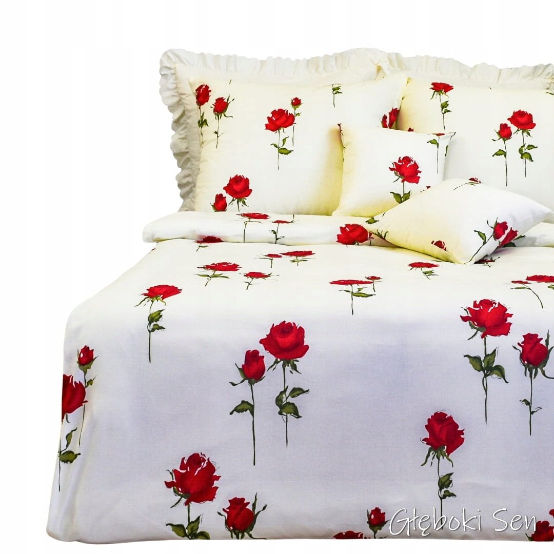 Komplet Pościeli 140x200 Bawełniana 1x70/80 Róża Stojąca