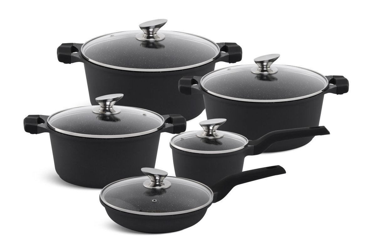 Zestaw komplet garnków marmurkowych 10el garnki EB-5650