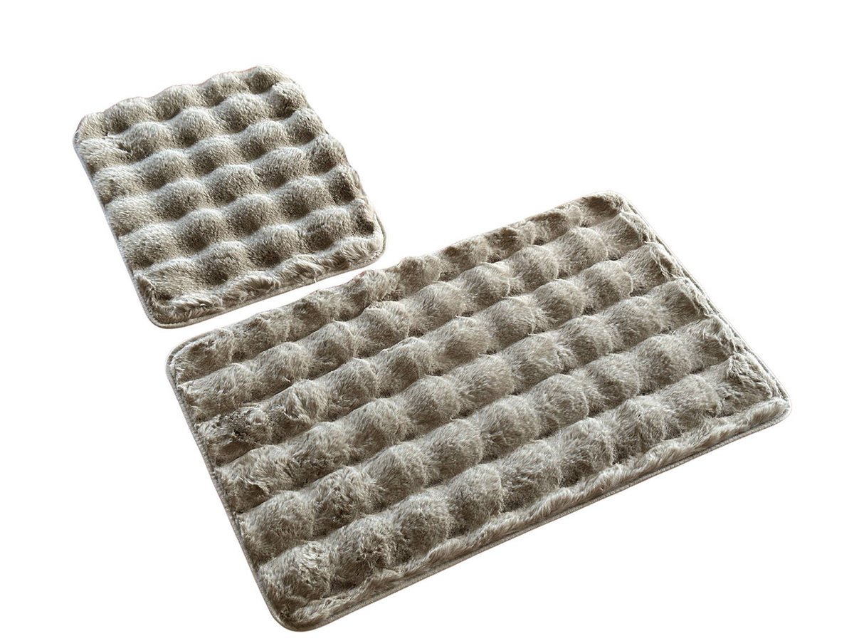 Dywaniki Łazienkowe Aruba 3D Beż Taupe 2 cz.-2cz. kpl: Dywanik 50x80+ podkładka 50x40