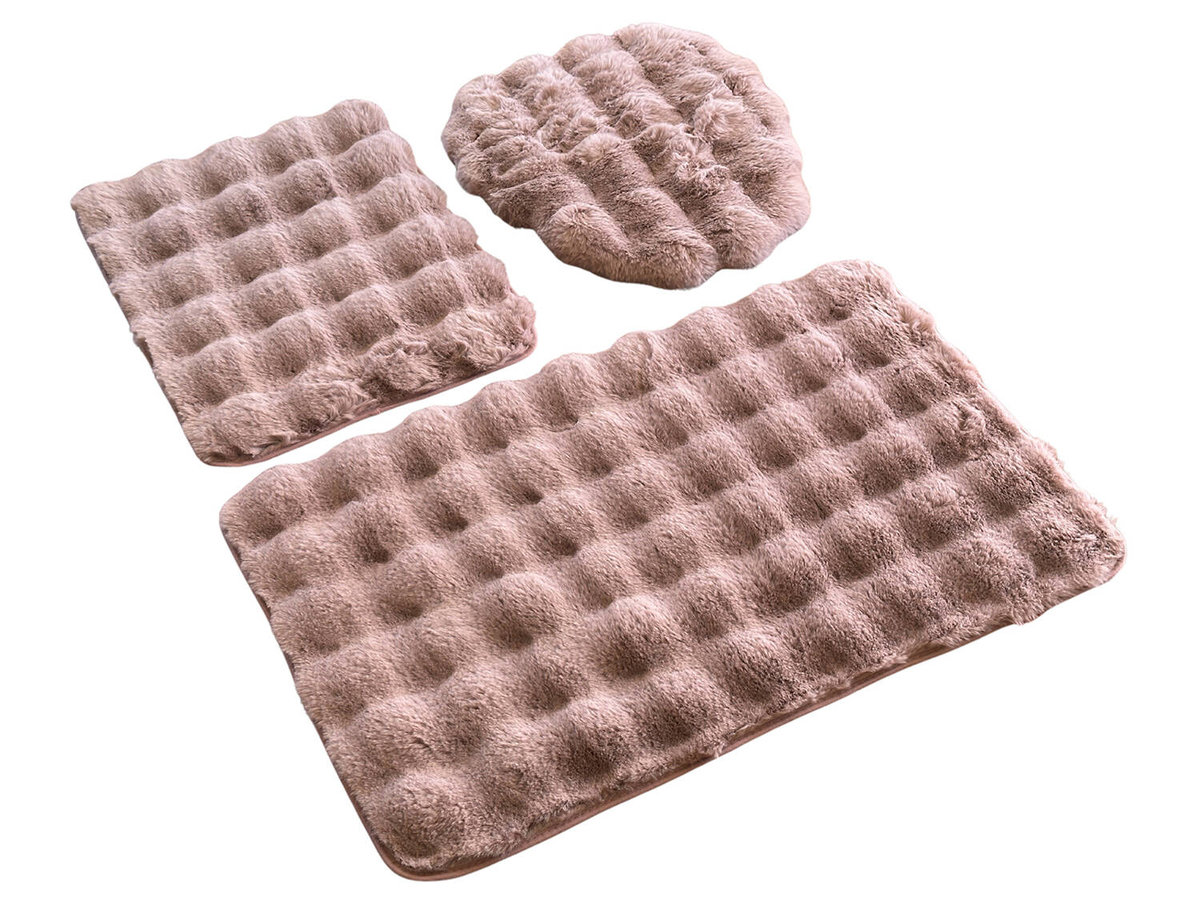 Dywaniki Łazienkowe Aruba 3D Pudrowy Róż 3 cz.-3cz. : Dywanik 50x80+ podkładka 50x40+ nakładka 48x50