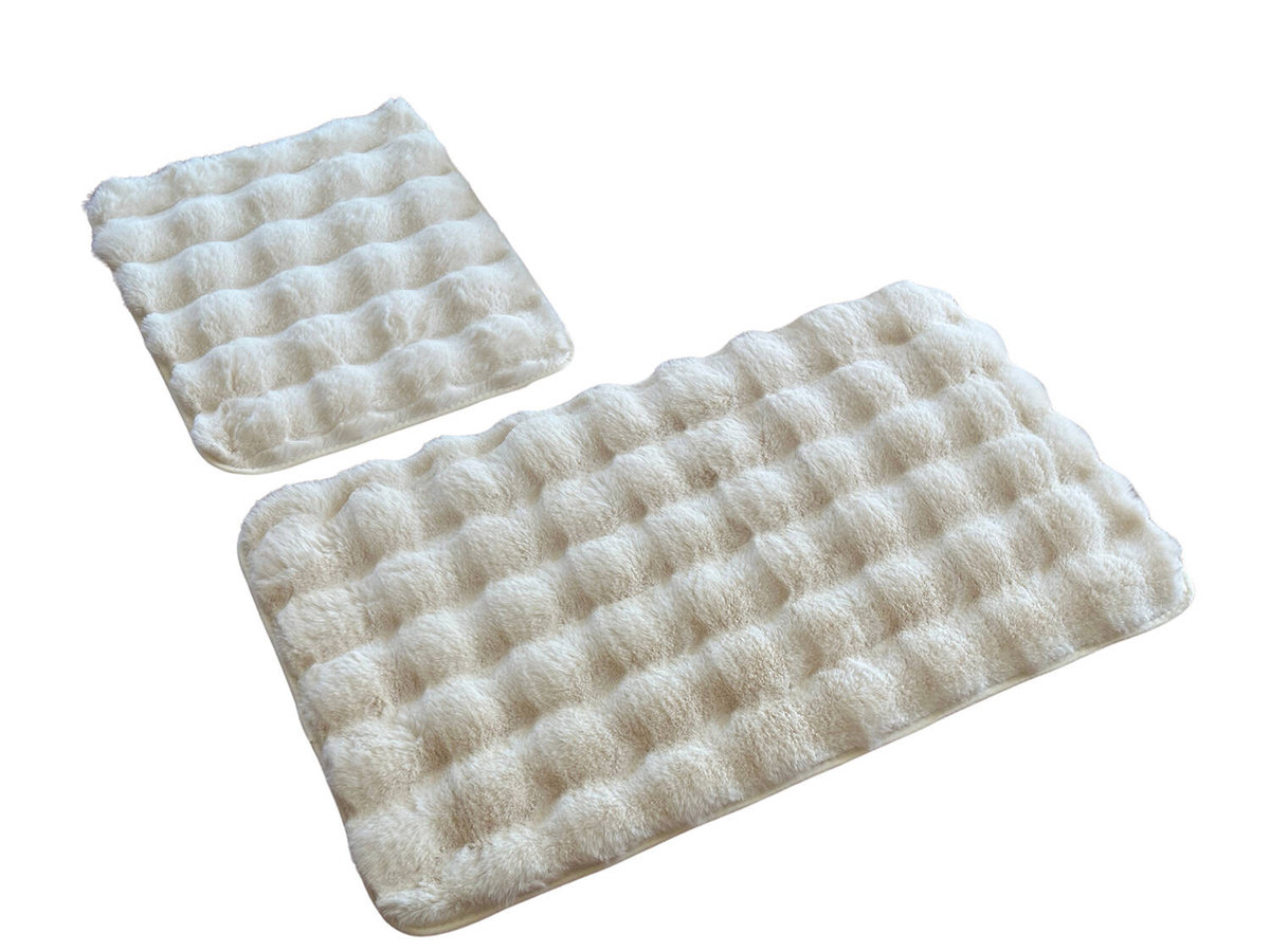 Dywaniki Łazienkowe Aruba 3D Ecru 2 cz.-2cz. kpl: Dywanik 50x80+ podkładka 50x40