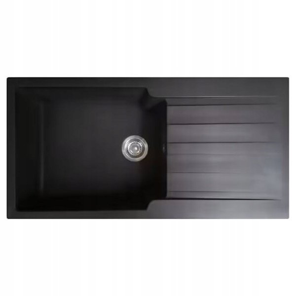 Zlewozmywak SIERRA EVIER z żywicy czarny kuchenny 100 cm x 150 cm