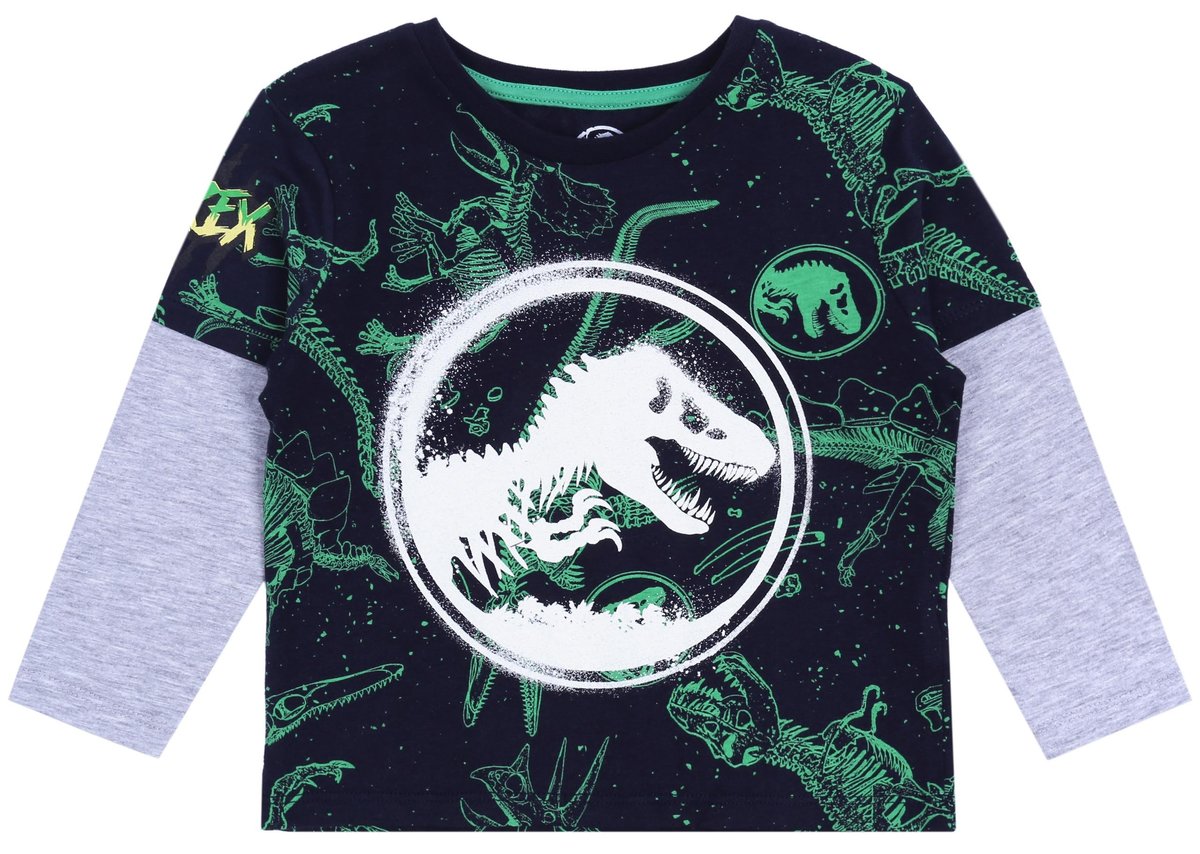 Granatowo-szara bluzka chłopięca Jurassic World 2-3 lat 98 cm