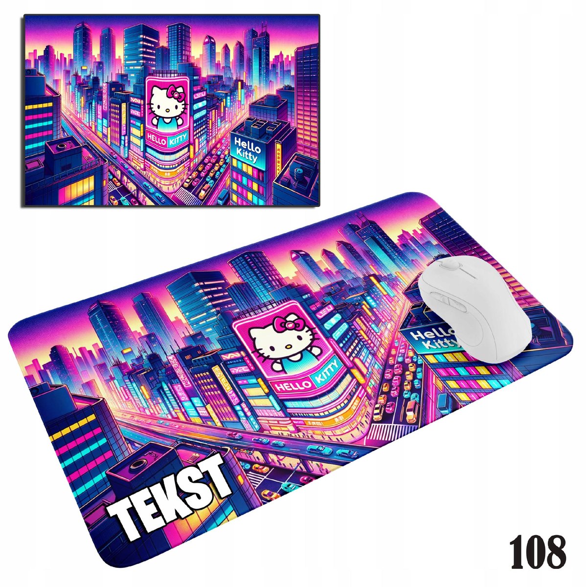 PODKŁADKA POD MYSZKĘ MYSZ WZORY DO WYBORU - SŁODKI KOTEK KOT 29x36cm