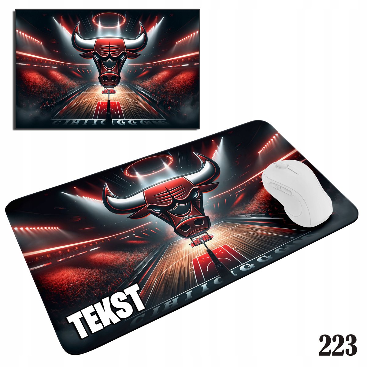 PODKŁADKA POD MYSZKĘ MYSZ WZORY DO WYBORU - NBA CHICAGO BULLS 20x24cm