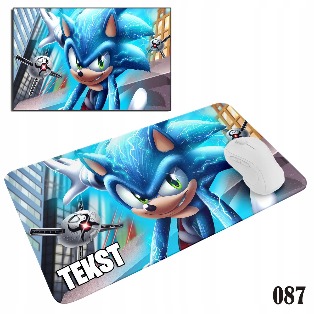 PODKŁADKA POD MYSZKĘ MYSZ WZORY DO WYBORU - SONIK SONIC BAJKI 20x24cm