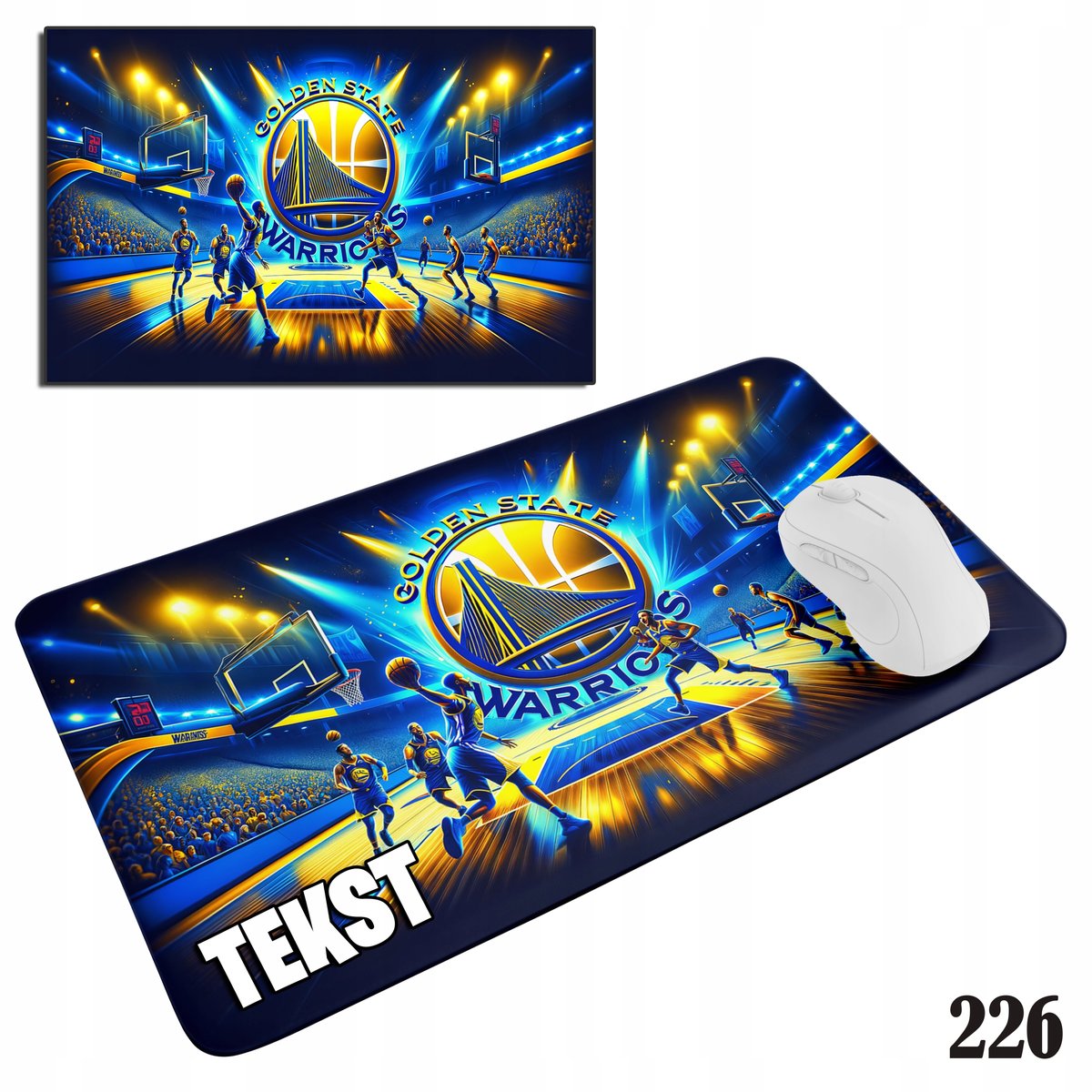 PODKŁADKA POD MYSZKĘ MYSZ WZORY DO WYBORU - GOLDEN STATE WARRIORS 20x24cm