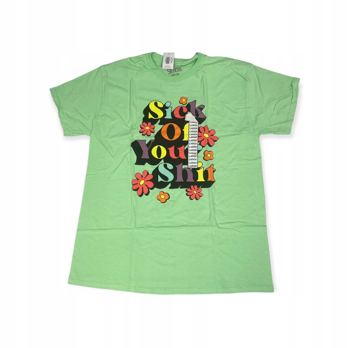 Koszulka T-shirt męski SPENCER'S zielony napis L