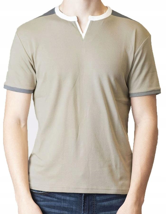 Klasyczna beżowa koszulka T-shirt Spear Point XL