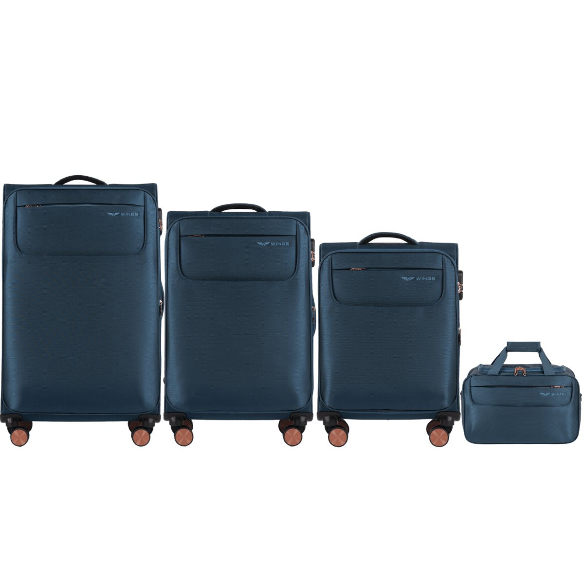 Zestaw 3 walizek+ torba podręczna KEMER WINGS TRN01 Zielony