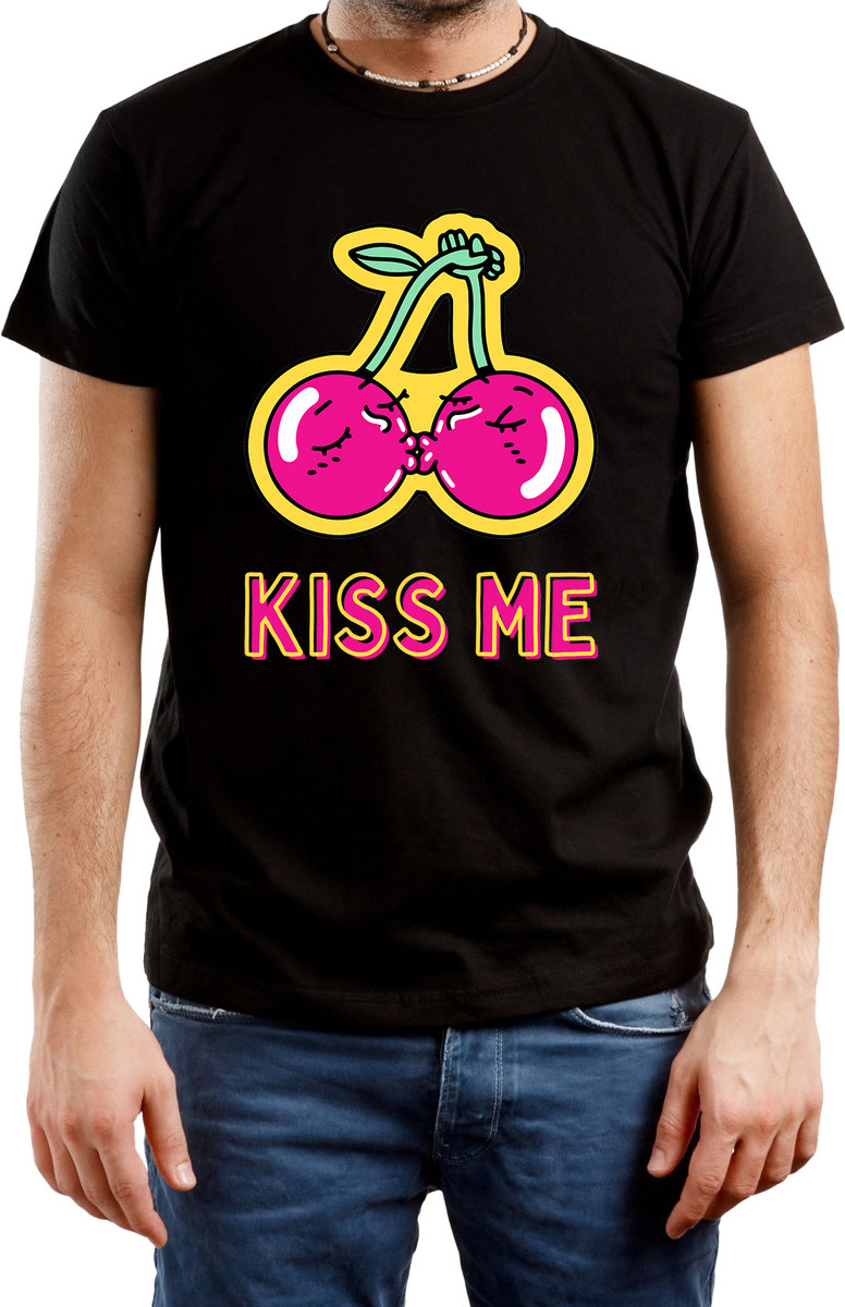 T-SHIRT MĘSKI PREZENT DLA CHŁOPAKA NA WALENTYNKI KOSZULKA CZARNA R-M A548