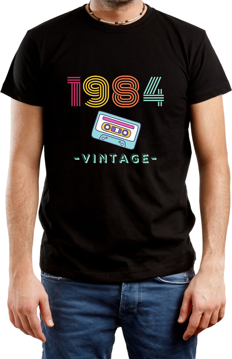 T-SHIRT MĘSKI NA 40 URODZINY CZTERDZIESTKA PREZENT KOSZULKA CZARNA R-XS A62