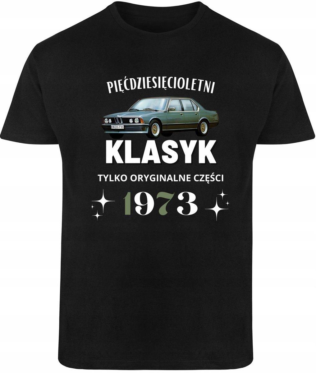 T-SHIRT MĘSKI NA 50 URODZINY PIĘĆDZIESIĄTKA PREZENT KOSZULKA CZARNA R-L A38