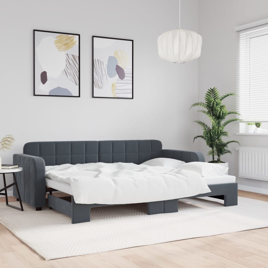Sofa rozsuwana, ciemnozielona, 80x200 cm, aksamit Lumarko!