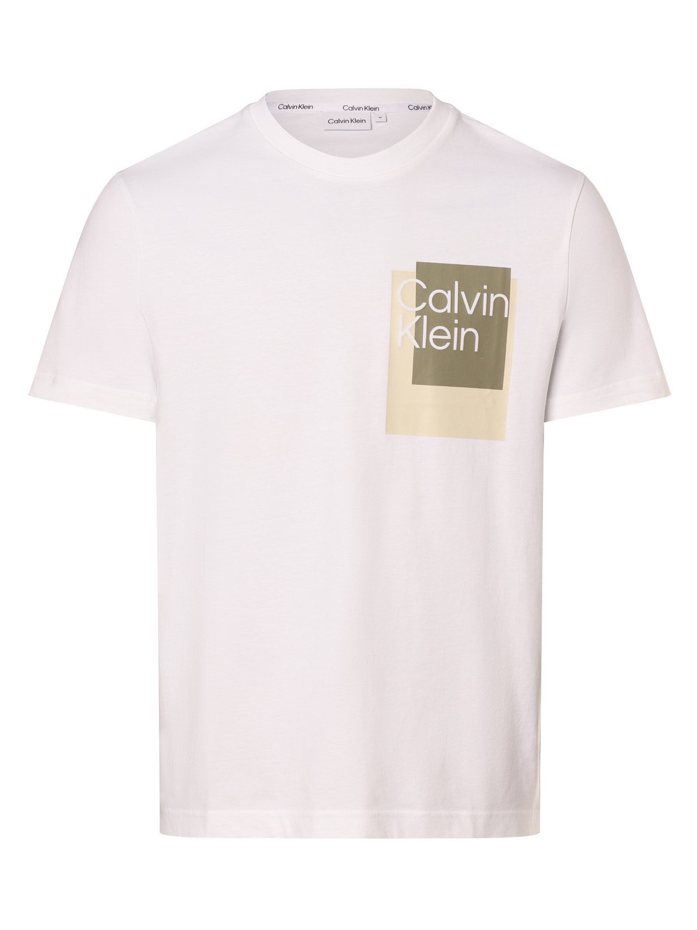 Calvin Klein Koszulka męska Mężczyźni Bawełna biały jednolity, S
