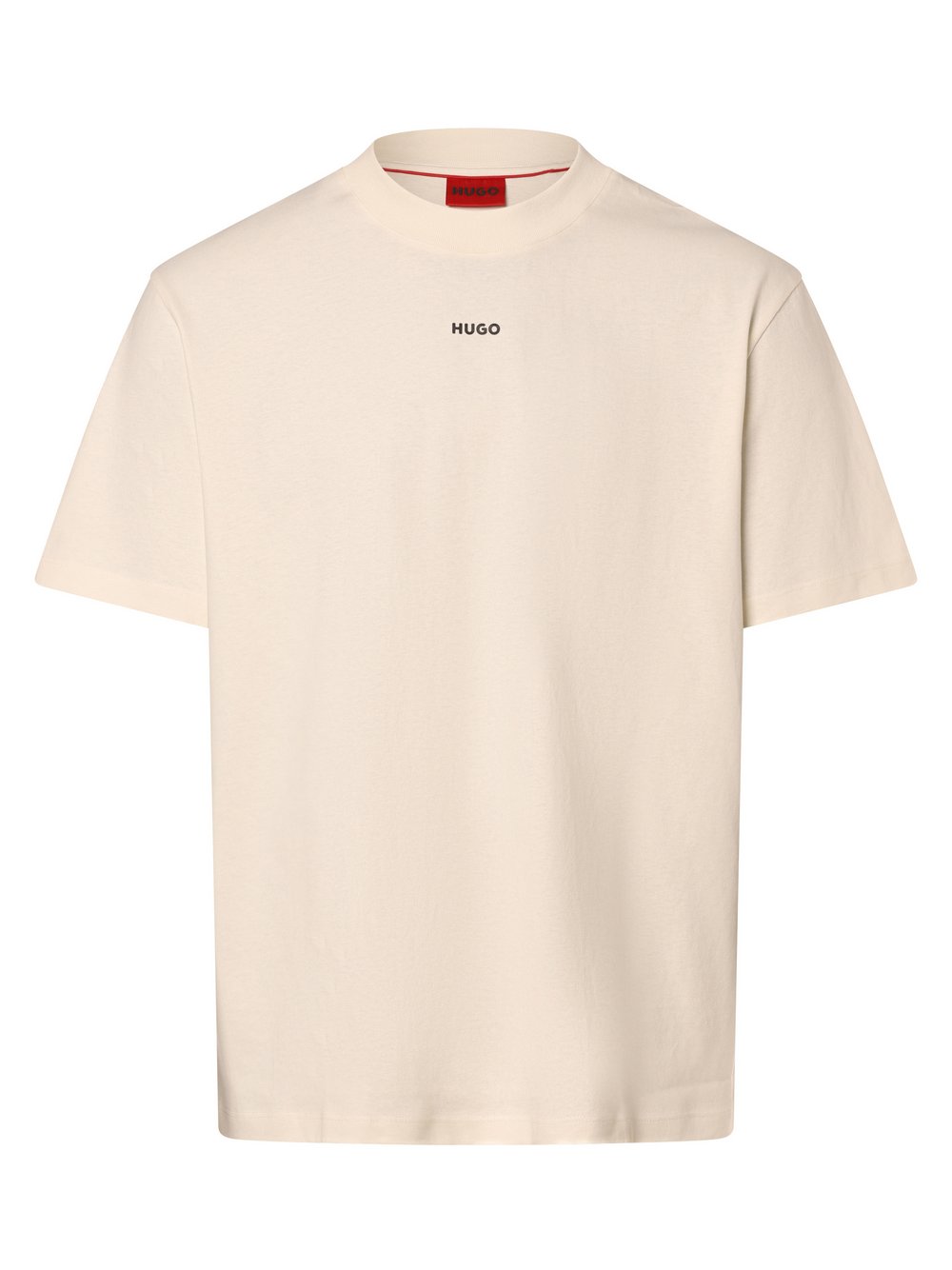 HUGO T-shirt męski Mężczyźni Bawełna beżowy jednolity, XXL