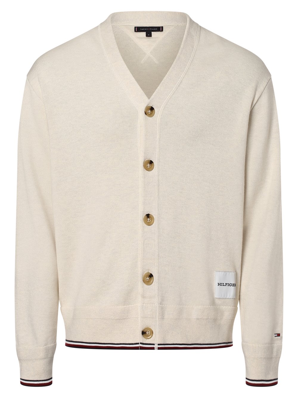 Tommy Hilfiger Kardigan z dodatkiem jedwabiu Mężczyźni beżowy jednolity, XL