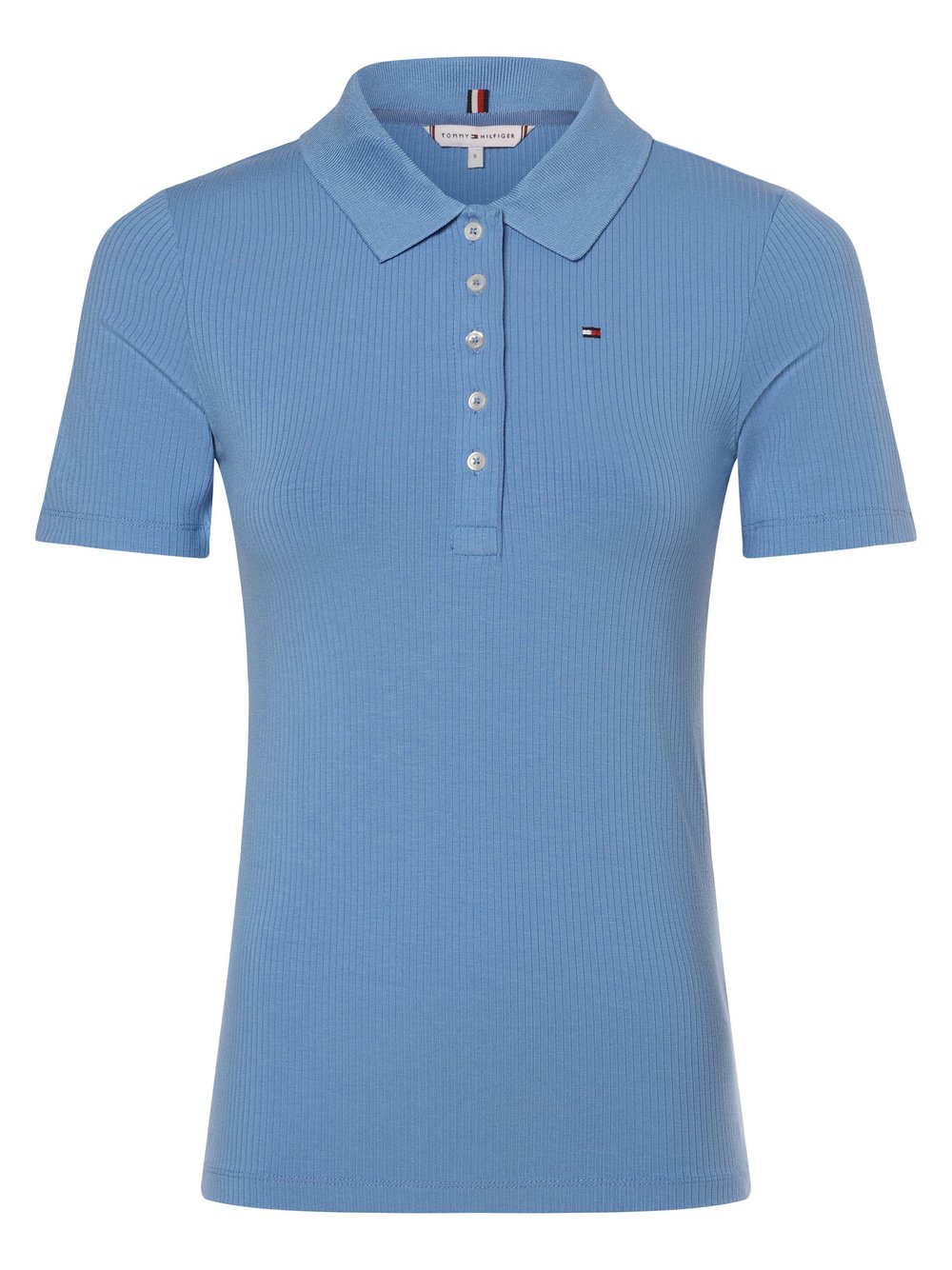 Tommy Hilfiger Damska koszulka polo Kobiety wiskoza niebieski jednolity, XXL