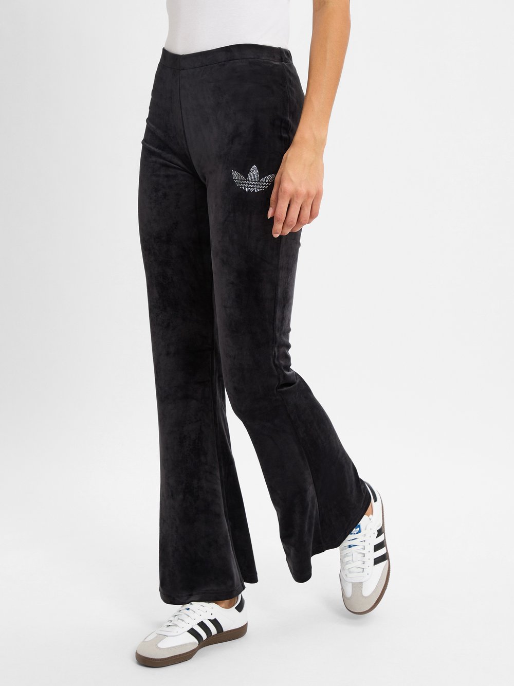 adidas Originals Damskie spodnie do biegania - Bling Flares Kobiety czarny jednolity, S