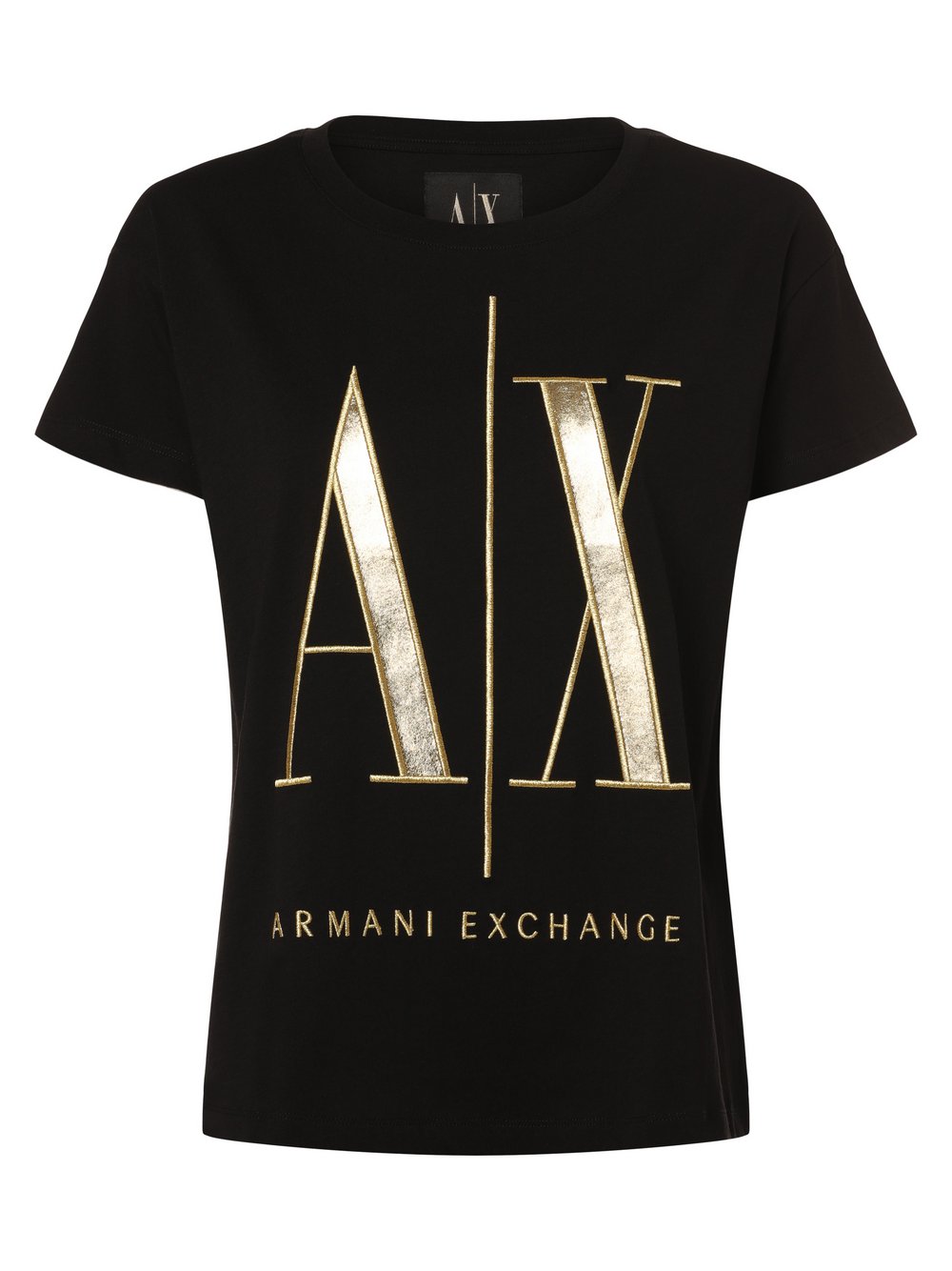 Armani Exchange Koszulka damska Kobiety Bawełna złoty|czarny wzorzysty, XS
