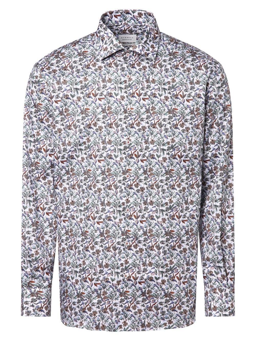 Eterna Modern Fit Koszula męska - non-iron Mężczyźni Modern Fit Bawełna biały|wielokolorowy|niebieski|zielony|pomarańczowy wzorzysty, 40