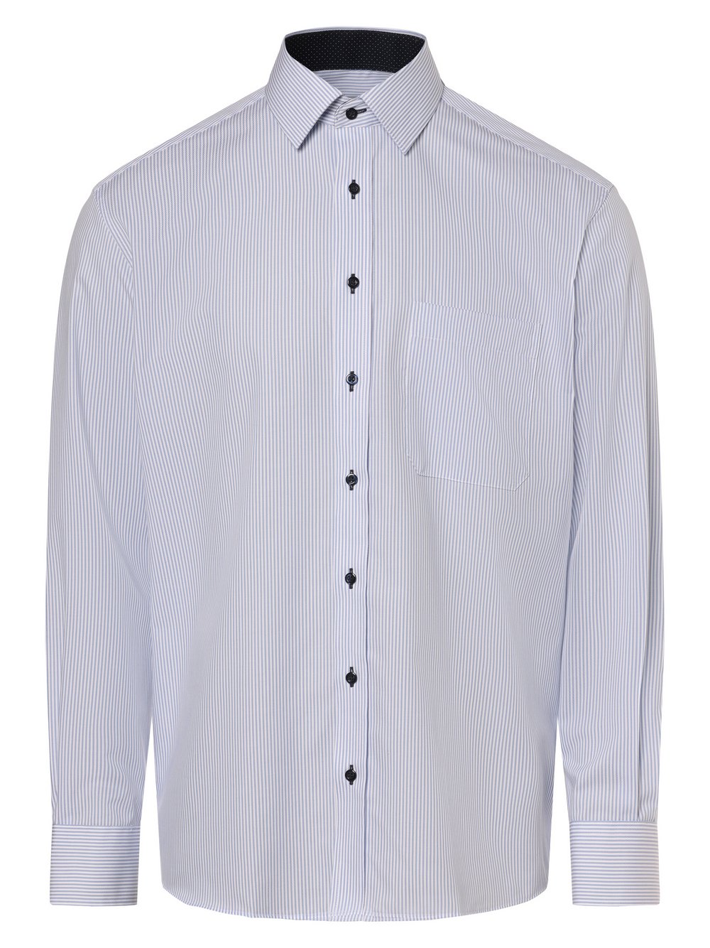 Eterna Comfort Fit Koszula męska - non-iron Mężczyźni Comfort Fit Bawełna niebieski|biały w paski, 46