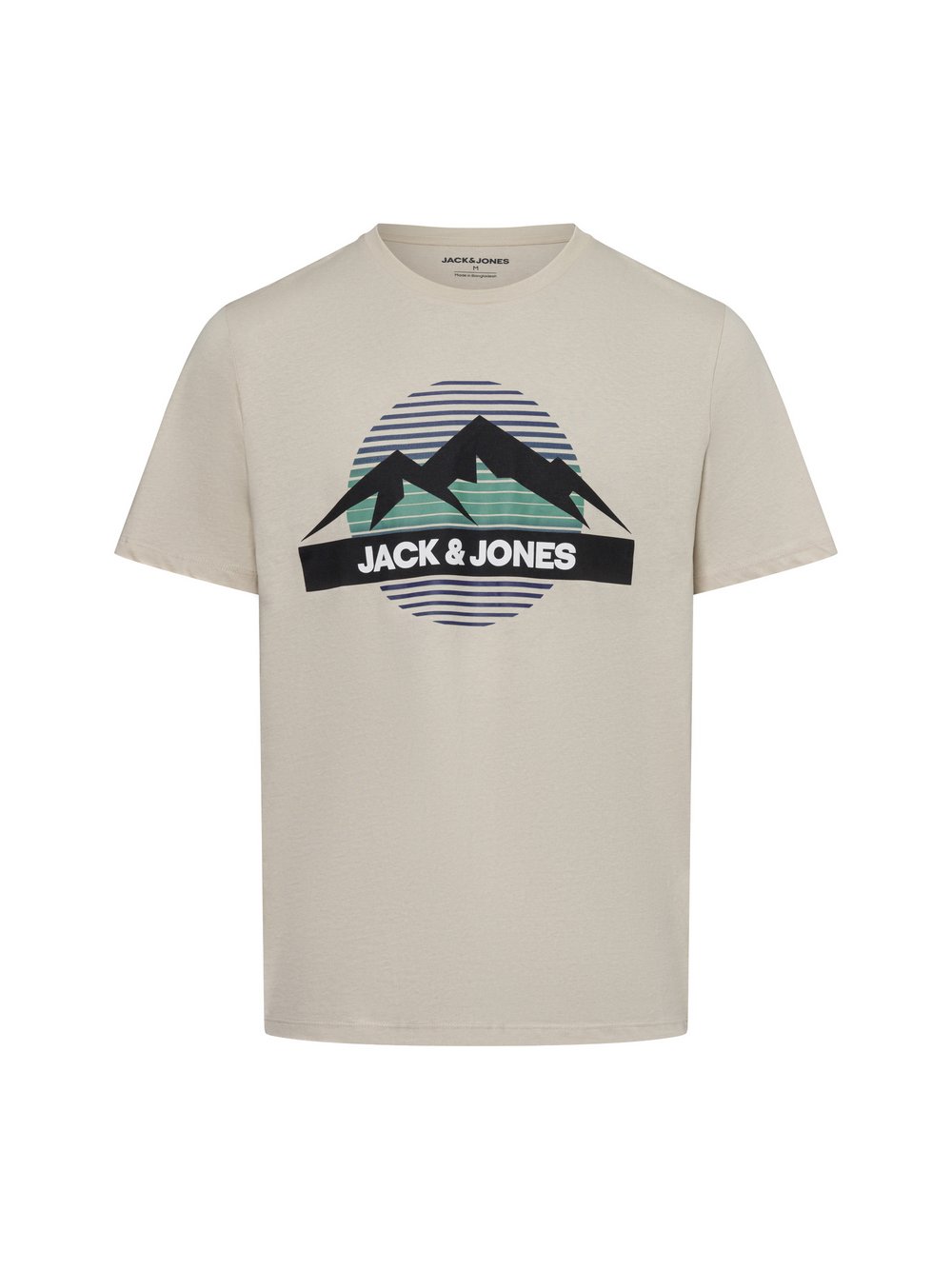 Jack & Jones Koszulka męska Mężczyźni Bawełna beżowy jednolity, S