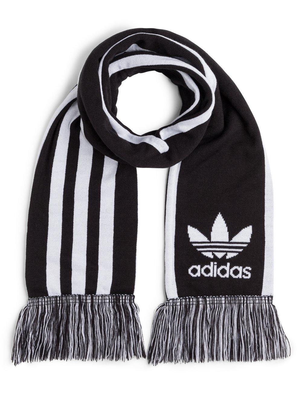 adidas Originals Szalik męski Mężczyźni drobna dzianina czarny|biały w paski, ONE SIZE