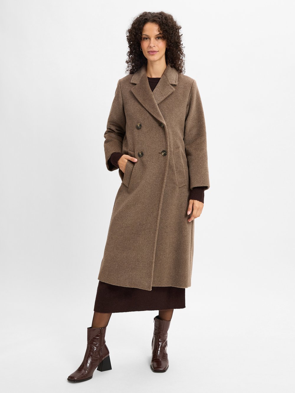 Max Mara Weekend Płaszcz wełniany damski - Zufolo Kobiety brązowy jednolity, 34