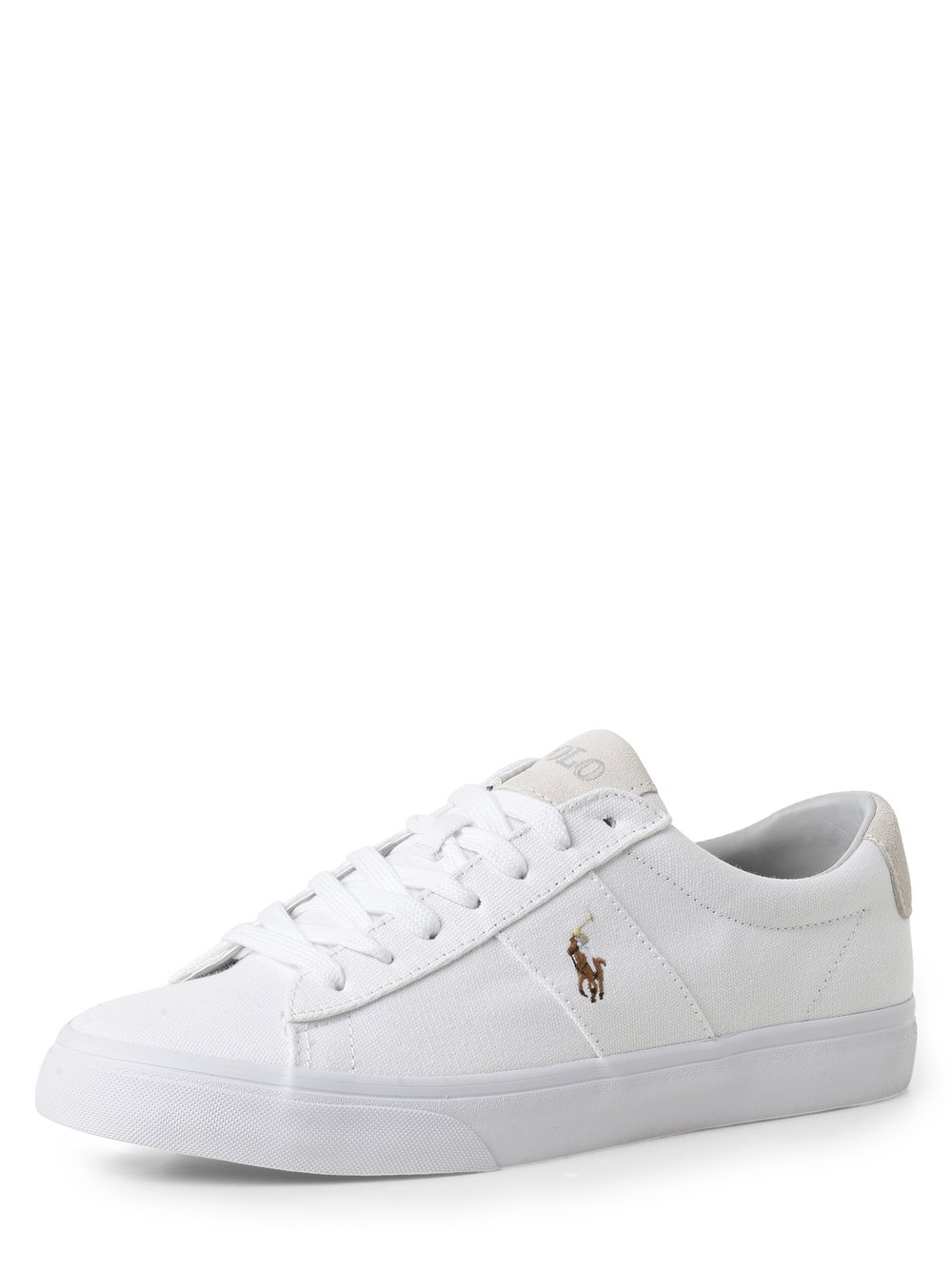 Polo Ralph Lauren Tenisówki z dodatkiem skóry Mężczyźni Tekstylia biały jednolity, 45