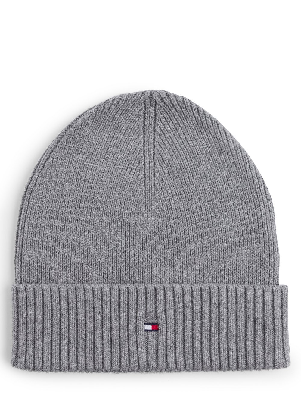 Tommy Hilfiger Czapka męska z dodatkiem kaszmiru Mężczyźni Bawełna szary jednolity, ONE SIZE