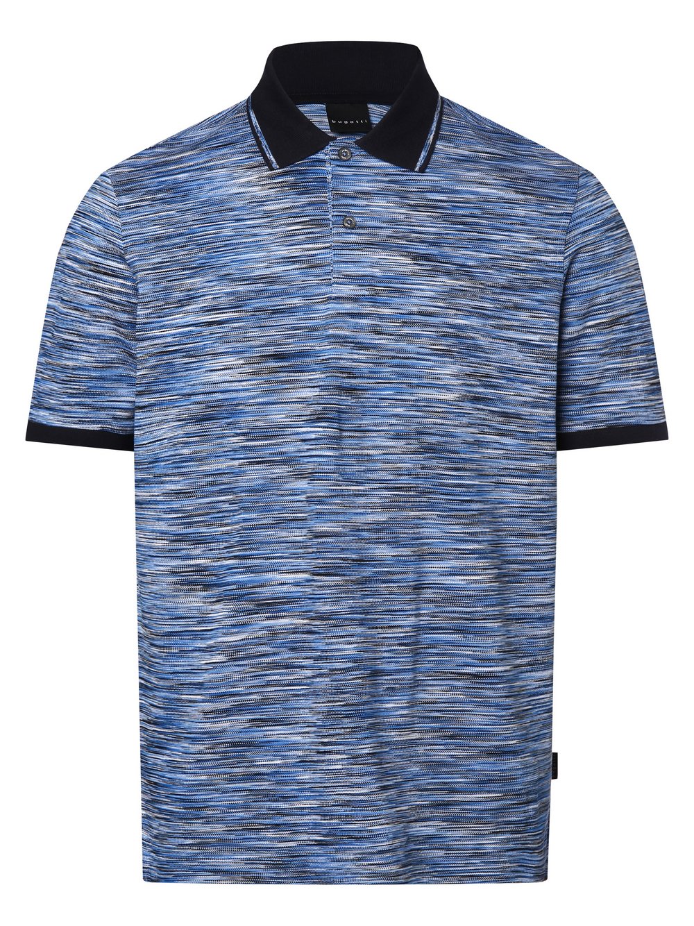 Bugatti Męska koszulka polo Mężczyźni Bawełna niebieski wzorzysty, XL
