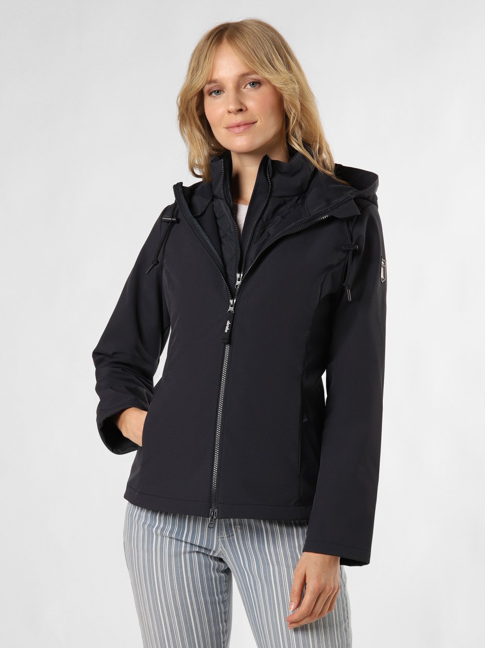 Derbe Damska kurtka softshell - Adeby Kobiety Sztuczne włókno niebieski jednolity, 40