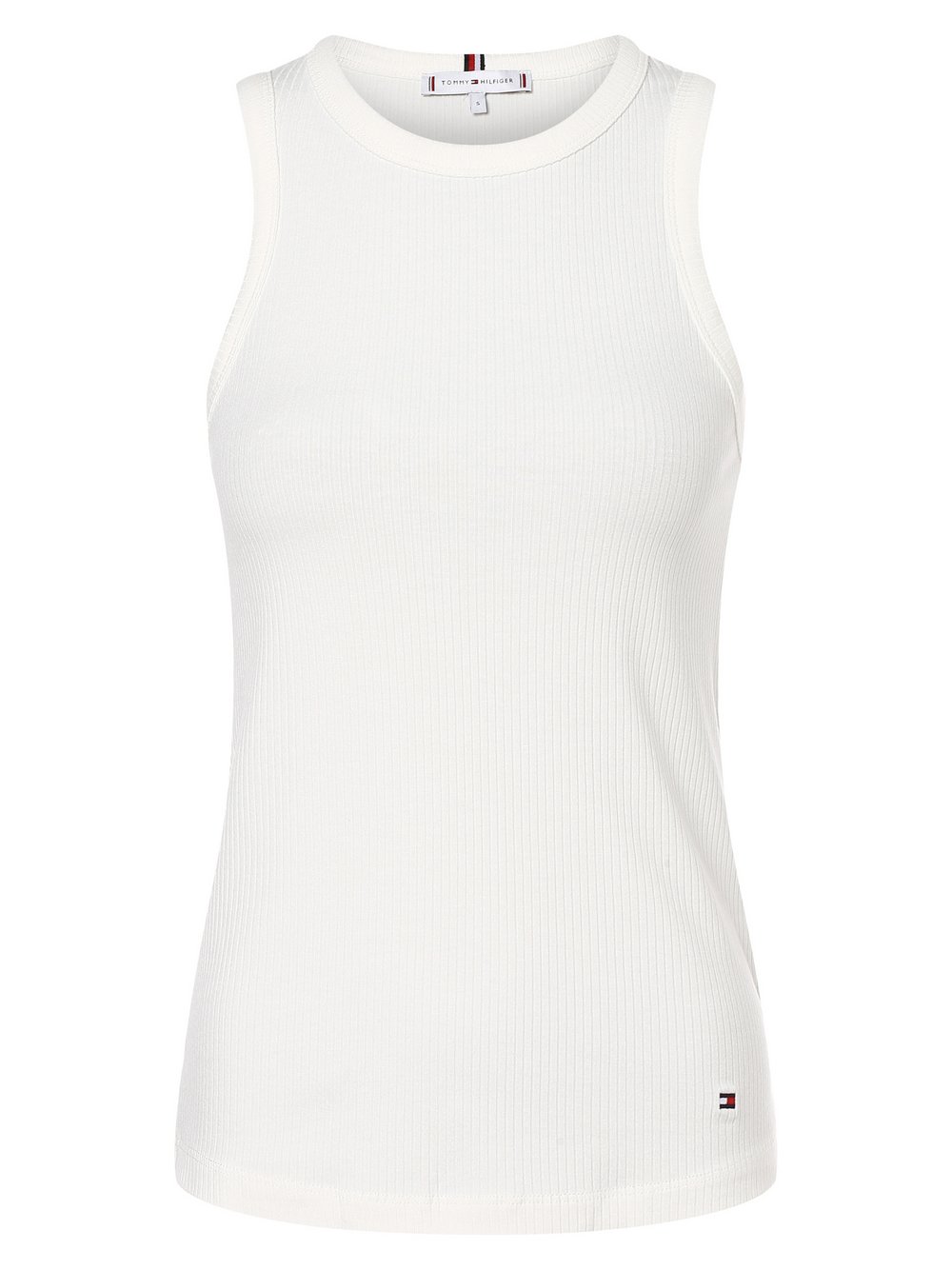 Tommy Hilfiger Top damski Kobiety wiskoza biały jednolity, M