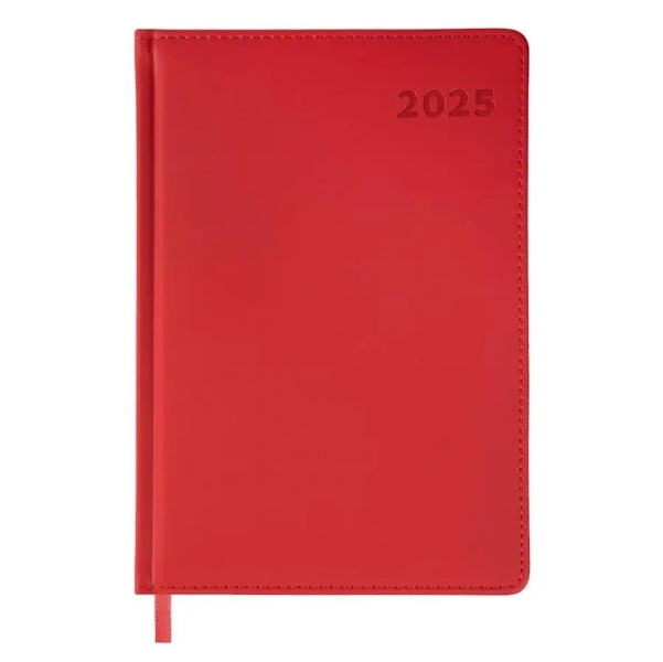 Kalendarz książkowy 2025 A5 czerwony EASY - Easy Stationery