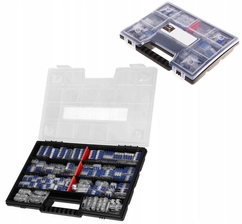 Szybkozłączka Złączka na Drut Linkę Jednostronne Przelotowe Zestaw 176 szt.