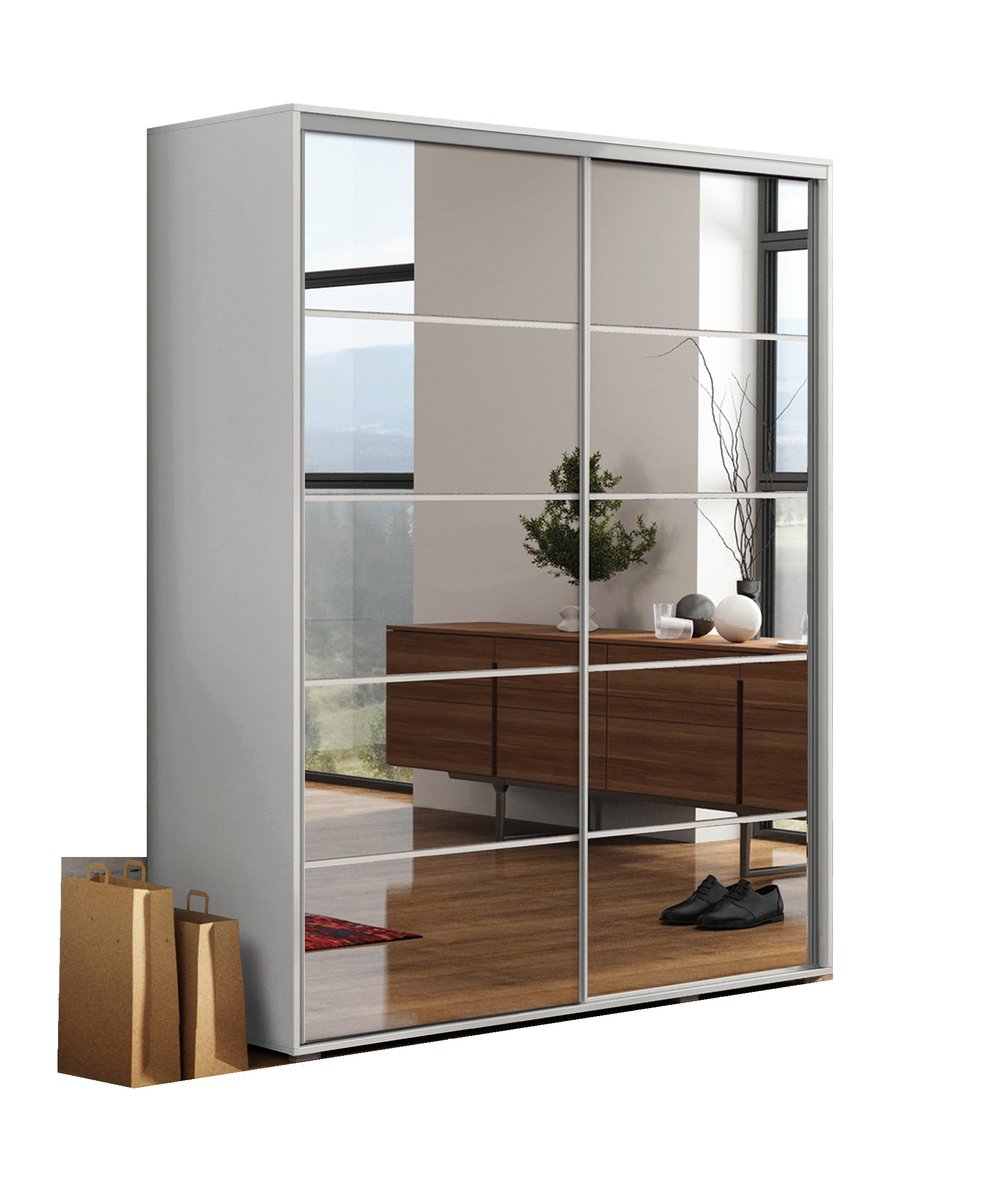 Szafa przesuwna Oliwier 100/245/62 pasy luster