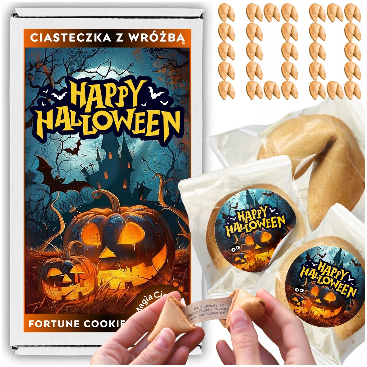 Ciasteczka z Wróżbą na Halloween dla Gości Magia Przeznaczenia Zabawa 100