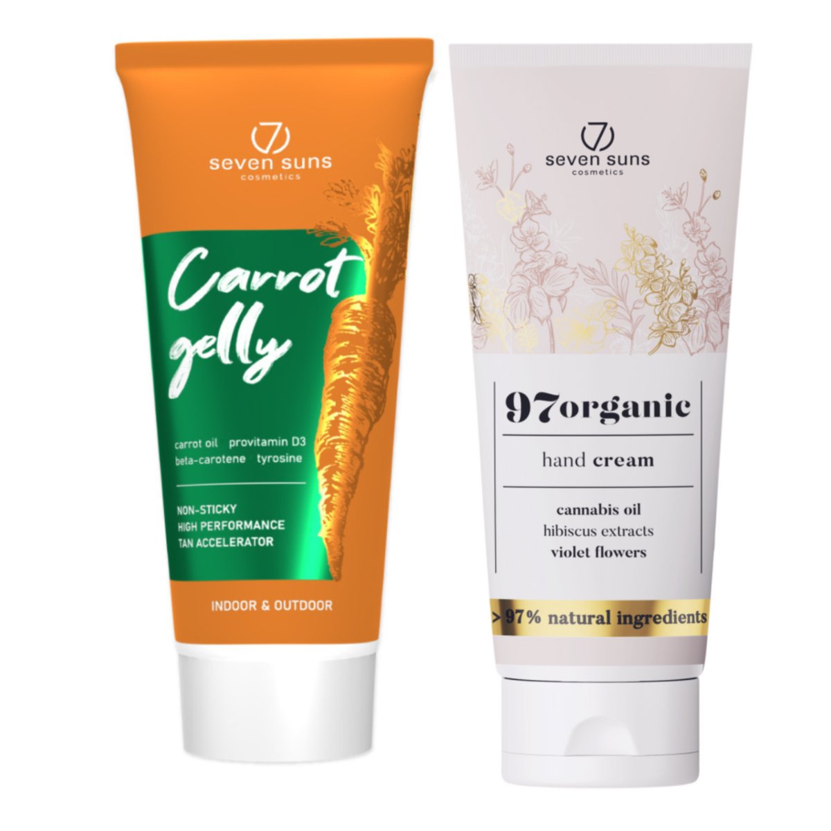 7suns Carrot Gelly Przyspieszacz opalania 200ml + Krem Do Rąk 75ml