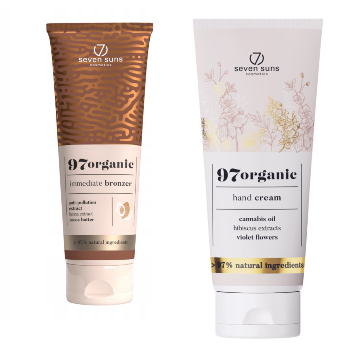 7suns 97organic Naturalny Bronzer Natychmiastowy + Krem Do Rąk 75ml