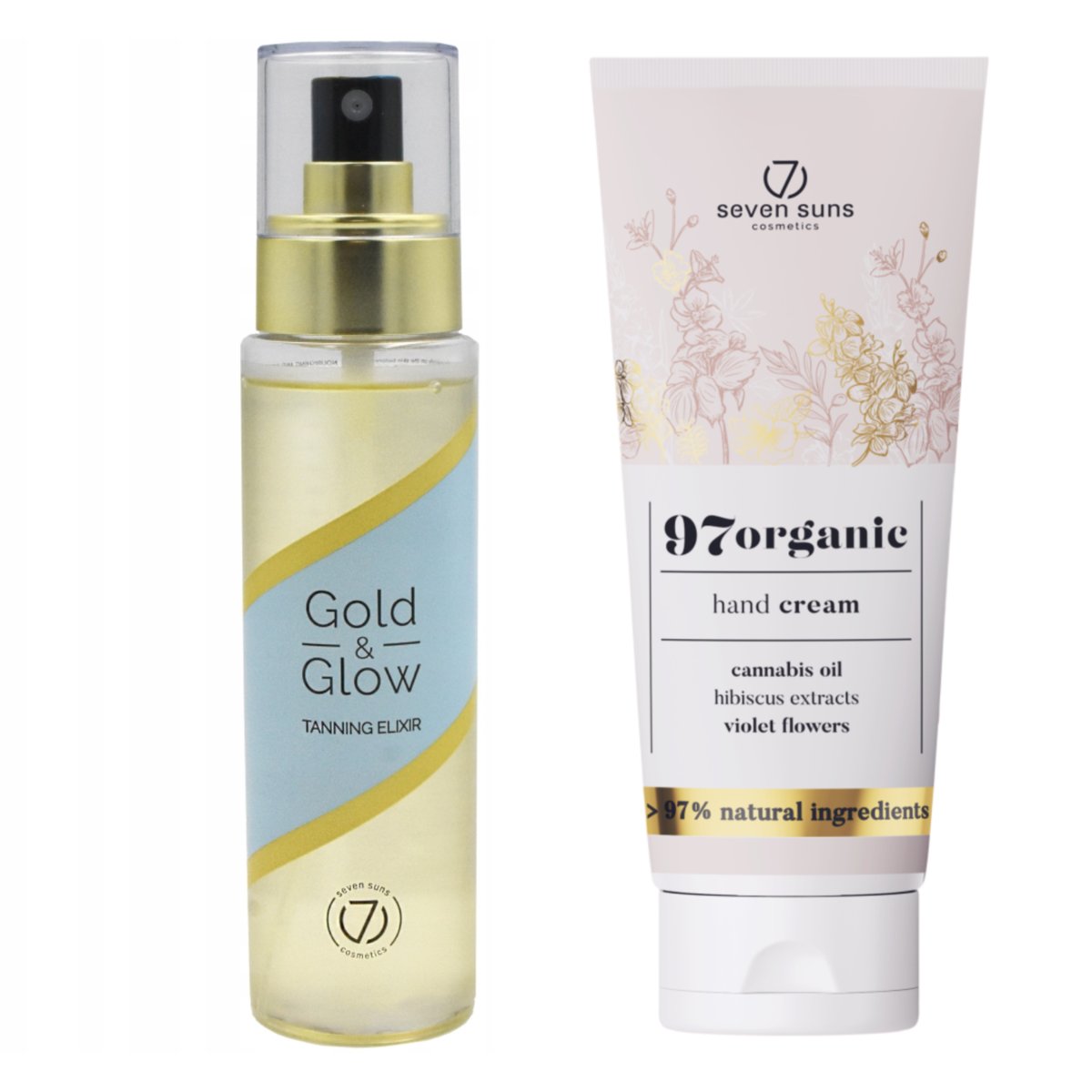 7suns GOLD & GLOW Eliksir Do Opalania Olejek + Krem Do Rąk 75ml