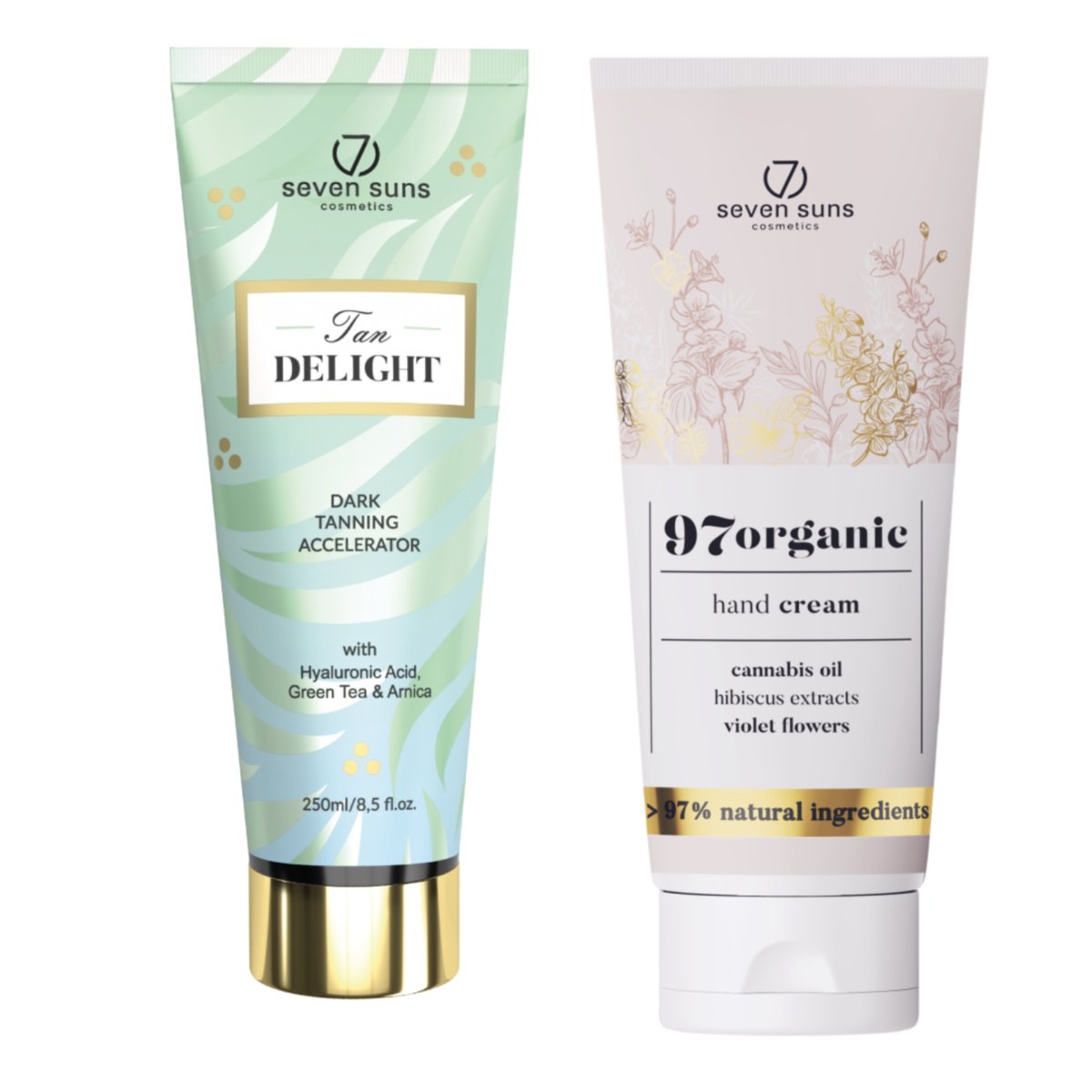 7suns Tan Delight Accelerator Dark Tanning 250ml + Krem Do Rąk 75ml