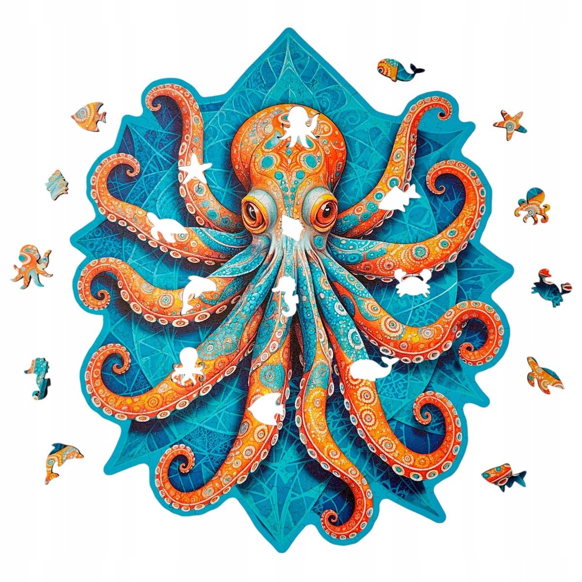 Puzzle Ośmiornica Mruu&Pruu 45x38 cm 500 elementów Puzzle Drewniane Octopus