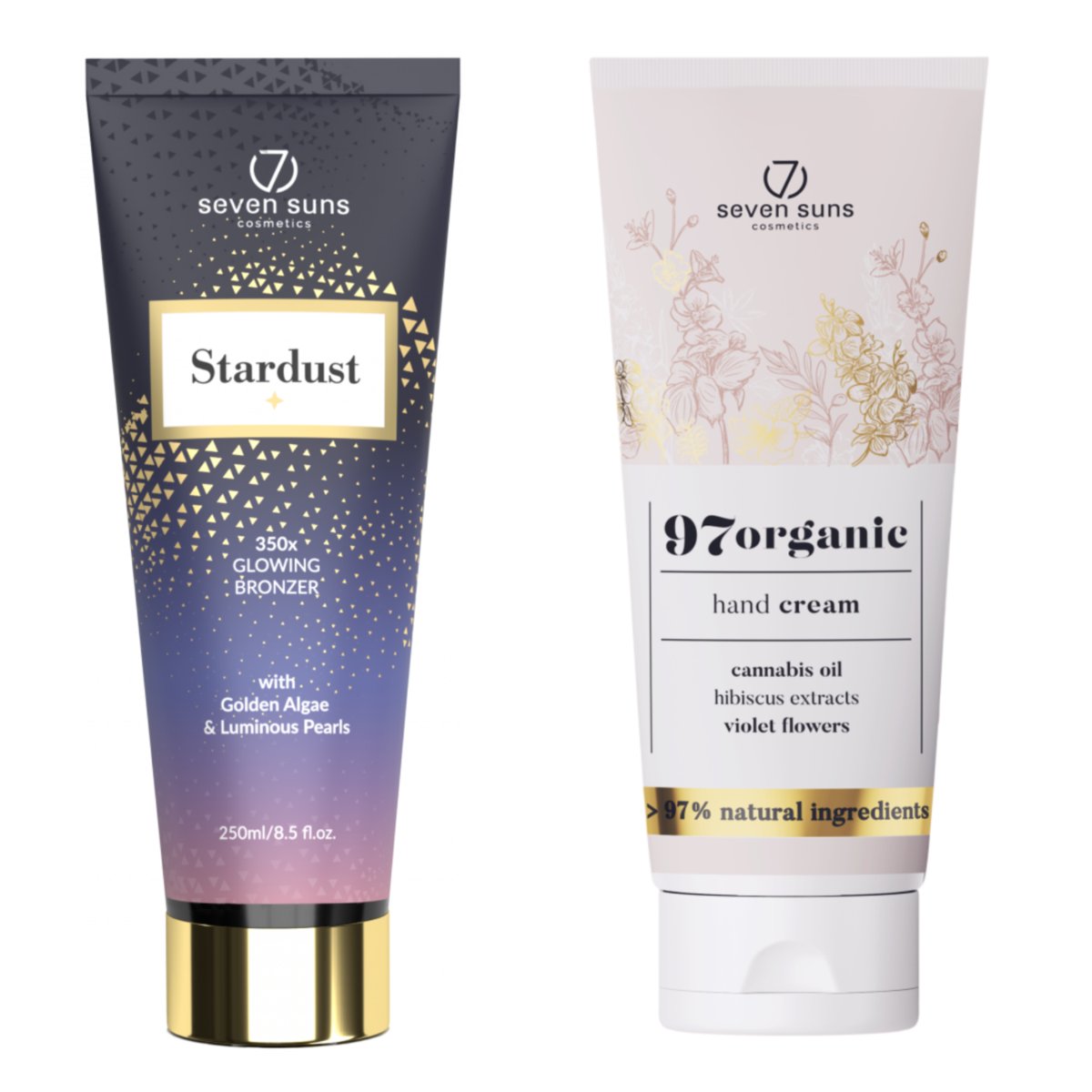 7suns Stardust Bronzer Rozświetlający 250ml + Krem Do Rąk 75ml