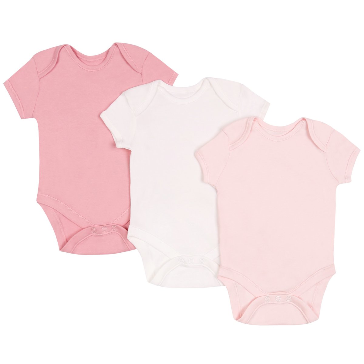 3x Różowo-białe body na krótki rękaw, certyfikat OEKO-TEX 3-6 m 68 cm