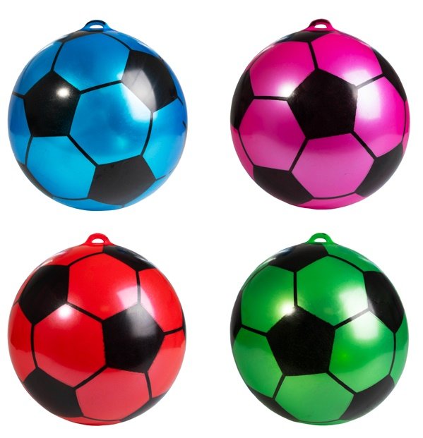 KOLOROWA PIŁKA DO GRY NA SPRĘŻYNIE DO NAPOMPOWANIA 9CM MIĘKKA