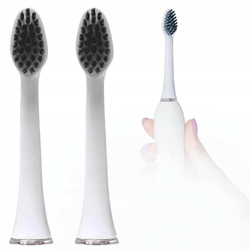 Końcówki do szczoteczki sonicznej Smiley Pro - Węglowe Carbon 4 szt. białe