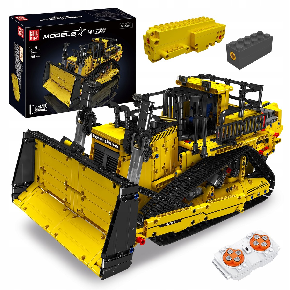 Mould king 15071 Klocki Buldożer RC spych gąsienice Zestaw Technic CAT D11