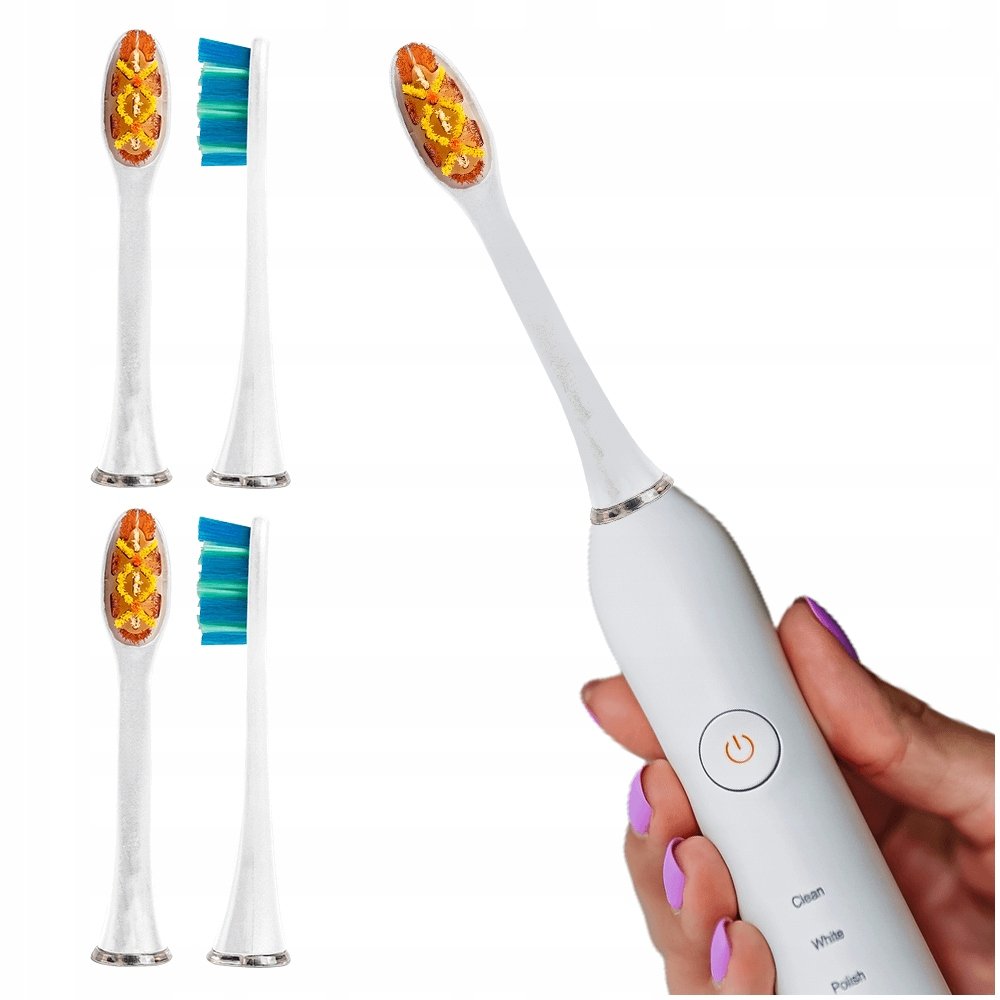 Końcówki Do Szczoteczki Sonicznej Smiley Pro White 4 Sztuki