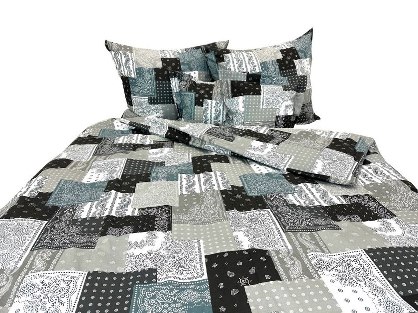 Pościel bawełniana Lux 160x200 1220-1 szary patchwork